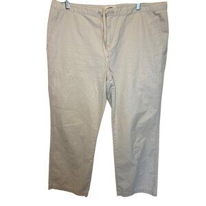 Old Navy Womens Beige Drawstring Pants Size 18 Relaxed Fit 100% Cotton